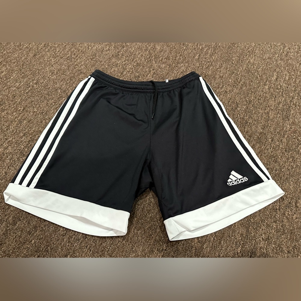 Kids EUC Adidas Athletic Running Shorts w/Stripes boys Small Climacool Black…
